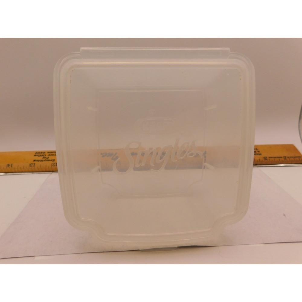 Vintage Kraft Cheese Singles Plastic Storage Container Hinged Reusable Clear